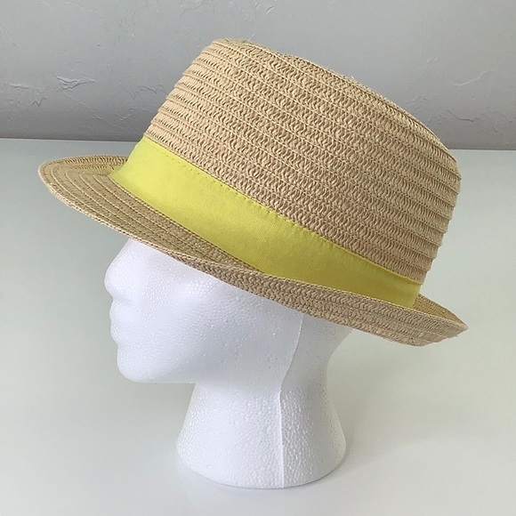 Scala Pronto Fedora Paper Hat with Yellow Band Unisex Size OS EUC - Picture 9 of 16